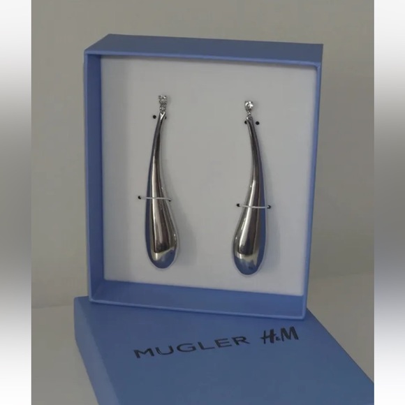 Mugler Jewelry - RARE Mugler x H&M silver drop earrings